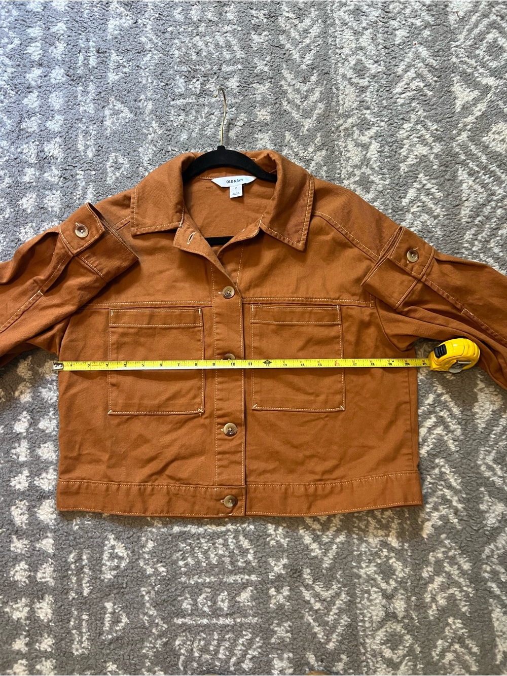 Old Navy Rust Brown Cropped Button-Front Jean Jacket size M (A236) - Picture 8 of 10